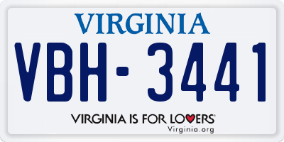 VA license plate VBH3441