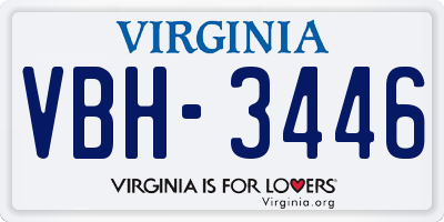 VA license plate VBH3446