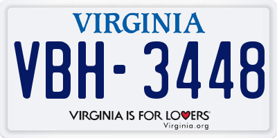 VA license plate VBH3448