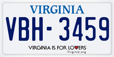 VA license plate VBH3459