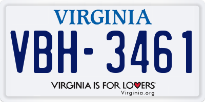 VA license plate VBH3461
