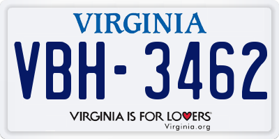 VA license plate VBH3462
