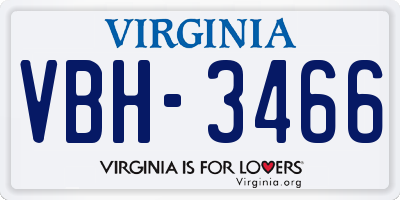 VA license plate VBH3466