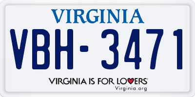VA license plate VBH3471