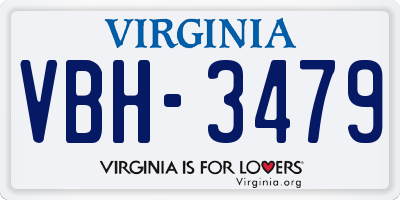 VA license plate VBH3479