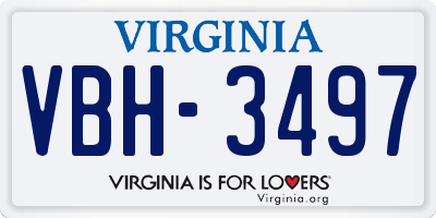 VA license plate VBH3497