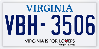 VA license plate VBH3506