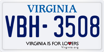 VA license plate VBH3508
