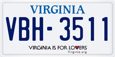 VA license plate VBH3511