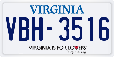 VA license plate VBH3516