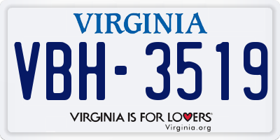 VA license plate VBH3519