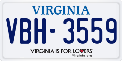 VA license plate VBH3559