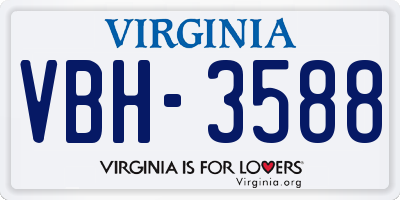 VA license plate VBH3588