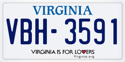 VA license plate VBH3591