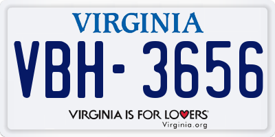 VA license plate VBH3656