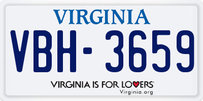 VA license plate VBH3659
