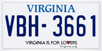 VA license plate VBH3661