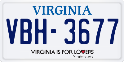 VA license plate VBH3677