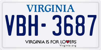 VA license plate VBH3687