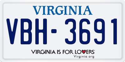 VA license plate VBH3691