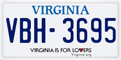 VA license plate VBH3695