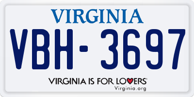 VA license plate VBH3697