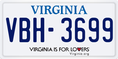 VA license plate VBH3699