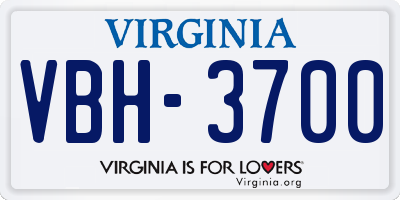 VA license plate VBH3700