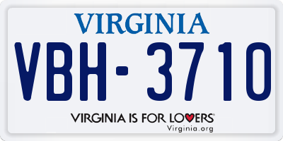 VA license plate VBH3710