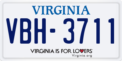 VA license plate VBH3711