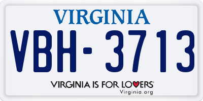 VA license plate VBH3713