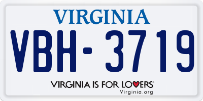 VA license plate VBH3719
