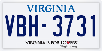 VA license plate VBH3731
