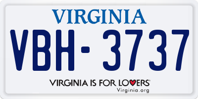 VA license plate VBH3737