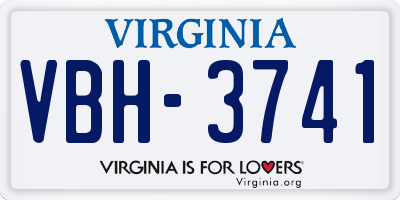 VA license plate VBH3741