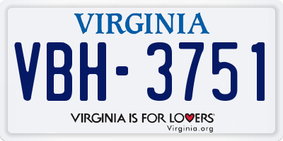 VA license plate VBH3751