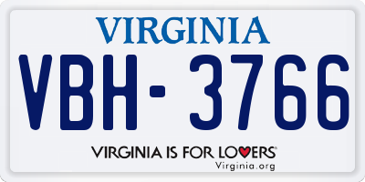 VA license plate VBH3766