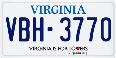 VA license plate VBH3770