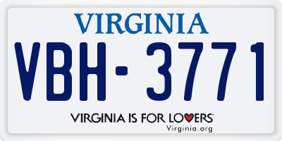 VA license plate VBH3771