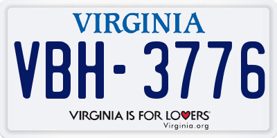 VA license plate VBH3776