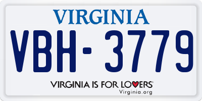 VA license plate VBH3779