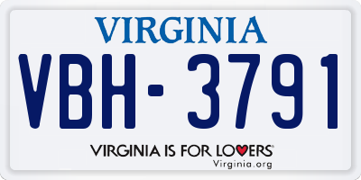 VA license plate VBH3791