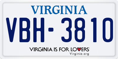 VA license plate VBH3810