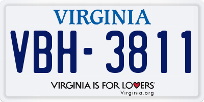 VA license plate VBH3811