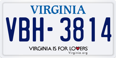 VA license plate VBH3814
