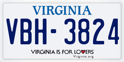VA license plate VBH3824