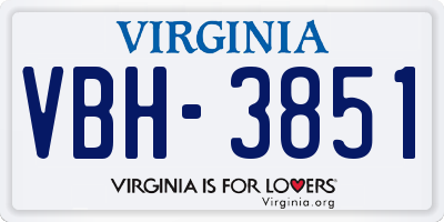 VA license plate VBH3851