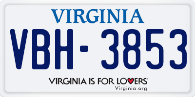 VA license plate VBH3853