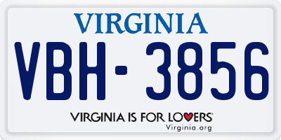VA license plate VBH3856