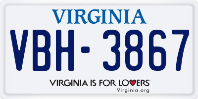 VA license plate VBH3867